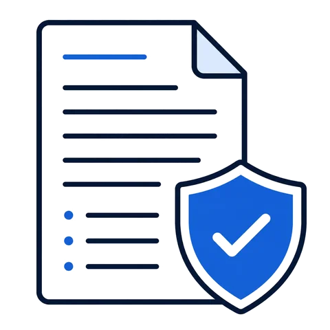 A document with a shield and checkmark