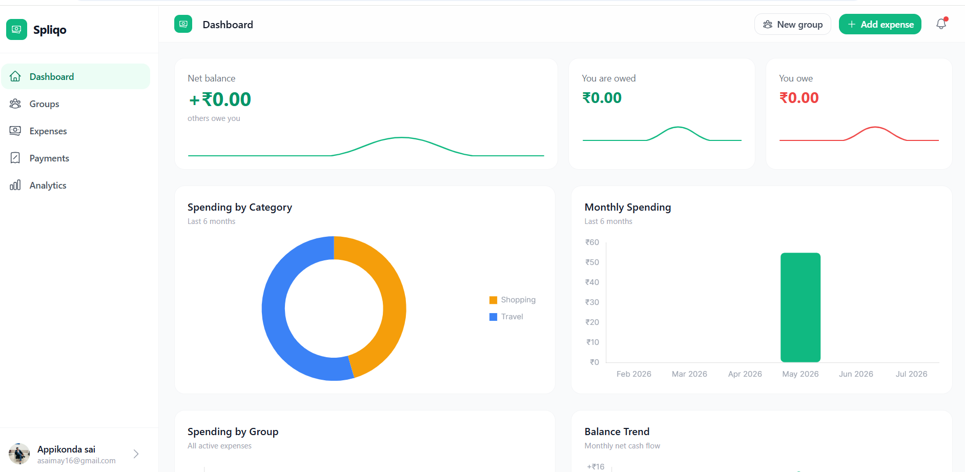 Spliqo expense splitting app